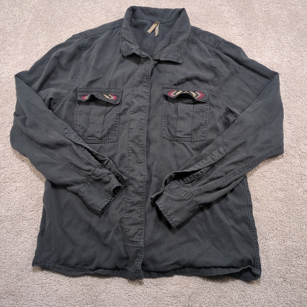 Stetson Southwestern Jacket Women's Medium Dark Charcoal Aztec Embroidered